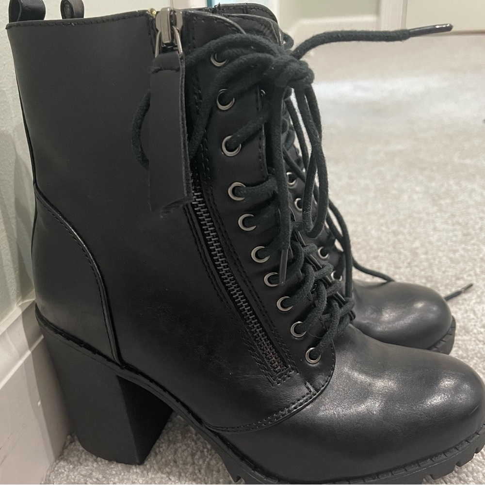 Chunky heeled combat boots